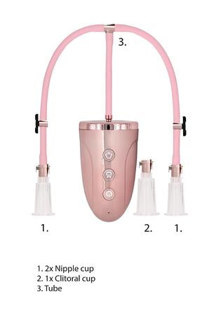 Pumped - Automatic Rechargeable Clitoral &amp; Nipple Pump Set - Medium - Pink