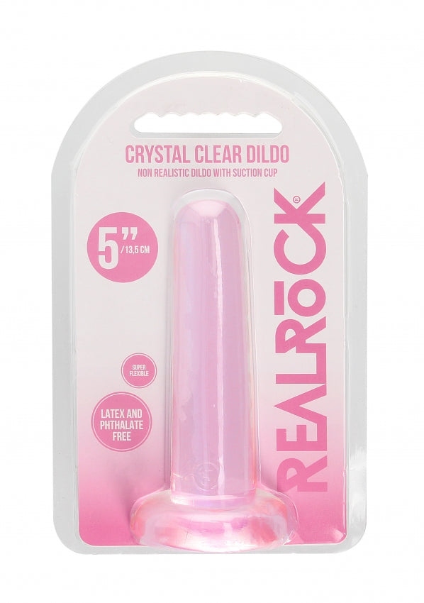 Realrock Crystal Clear - Non Realistic Dildo With Suction Cup 5.3&#39;&#39; / 13.5cm - Pink
