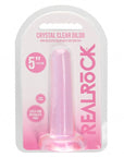 Realrock Crystal Clear - Non Realistic Dildo With Suction Cup 5.3'' / 13.5cm - Pink