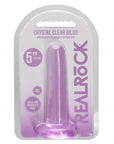 Realrock Crystal Clear - Non Realistic Dildo With Suction Cup 5.3'' / 13.5cm - Purple
