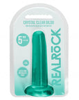 Realrock Crystal Clear - Non Realistic Dildo With Suction Cup 5.3'' / 13.5cm - Turquoise