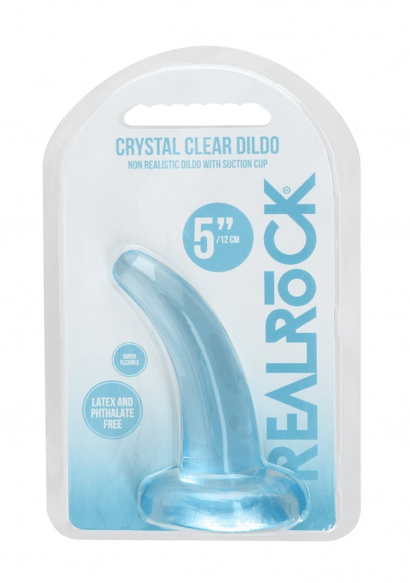 Realrock Crystal Clear - Non Realistic Dildo With Suction Cup 4.5&#39;&#39; / 11.5cm - Blue