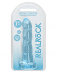 Realrock Crystal Clear - Non Realistic Dildo With Suction Cup 7'' / 17cm - Blue