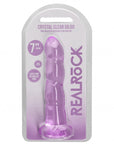 Realrock Crystal Clear - Non Realistic Dildo With Suction Cup 7'' / 17cm - Purple