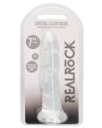 Realrock Crystal Clear - Non Realistic Dildo With Suction Cup 7'' / 17cm - Transparent