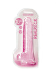 Realrock Crystal Clear - Realistic Dildo With Balls 10" / 25.4 cm - Pink