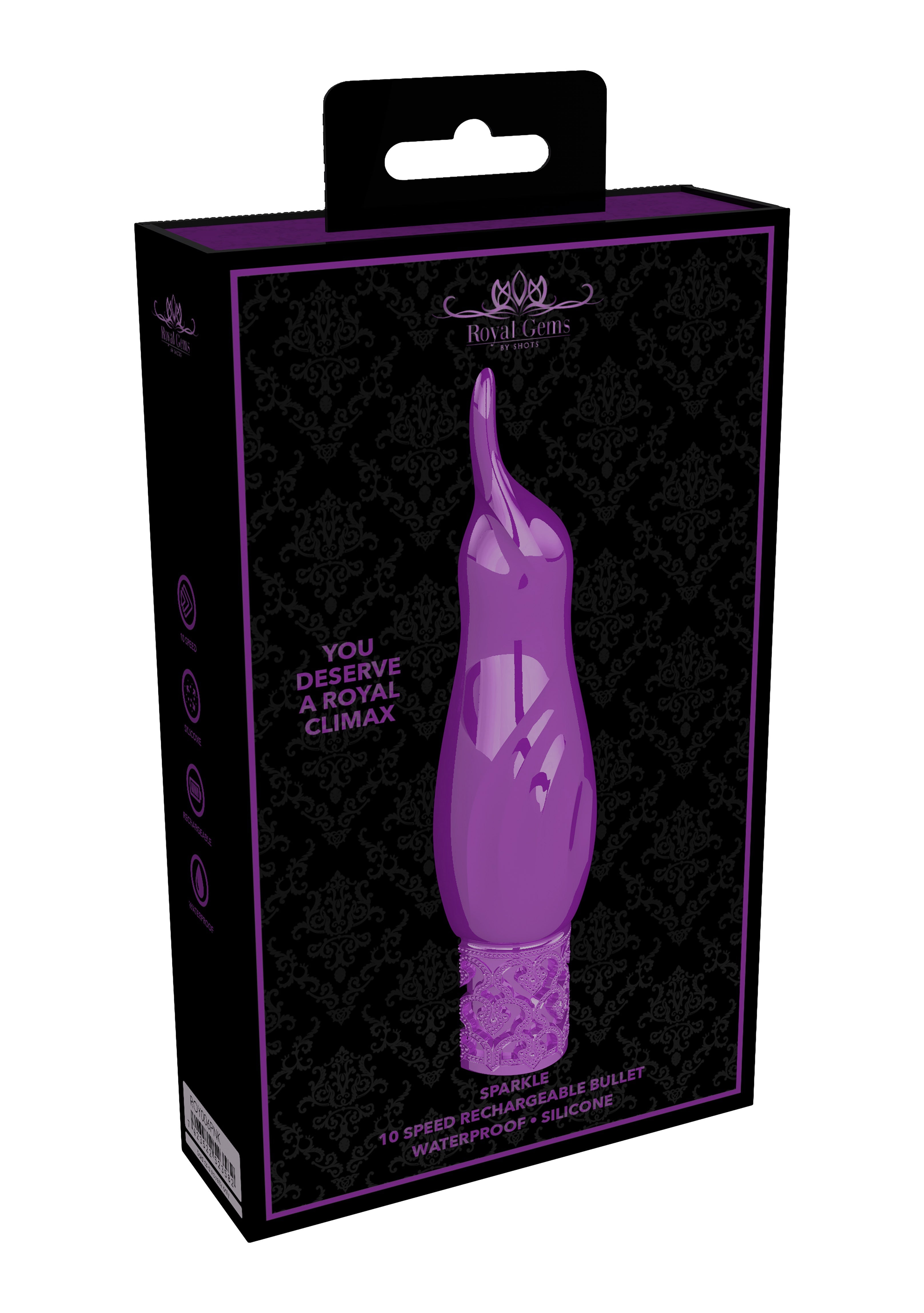 Royal Gems Rechargeable Silicone Bullet - Sparkle - Purple