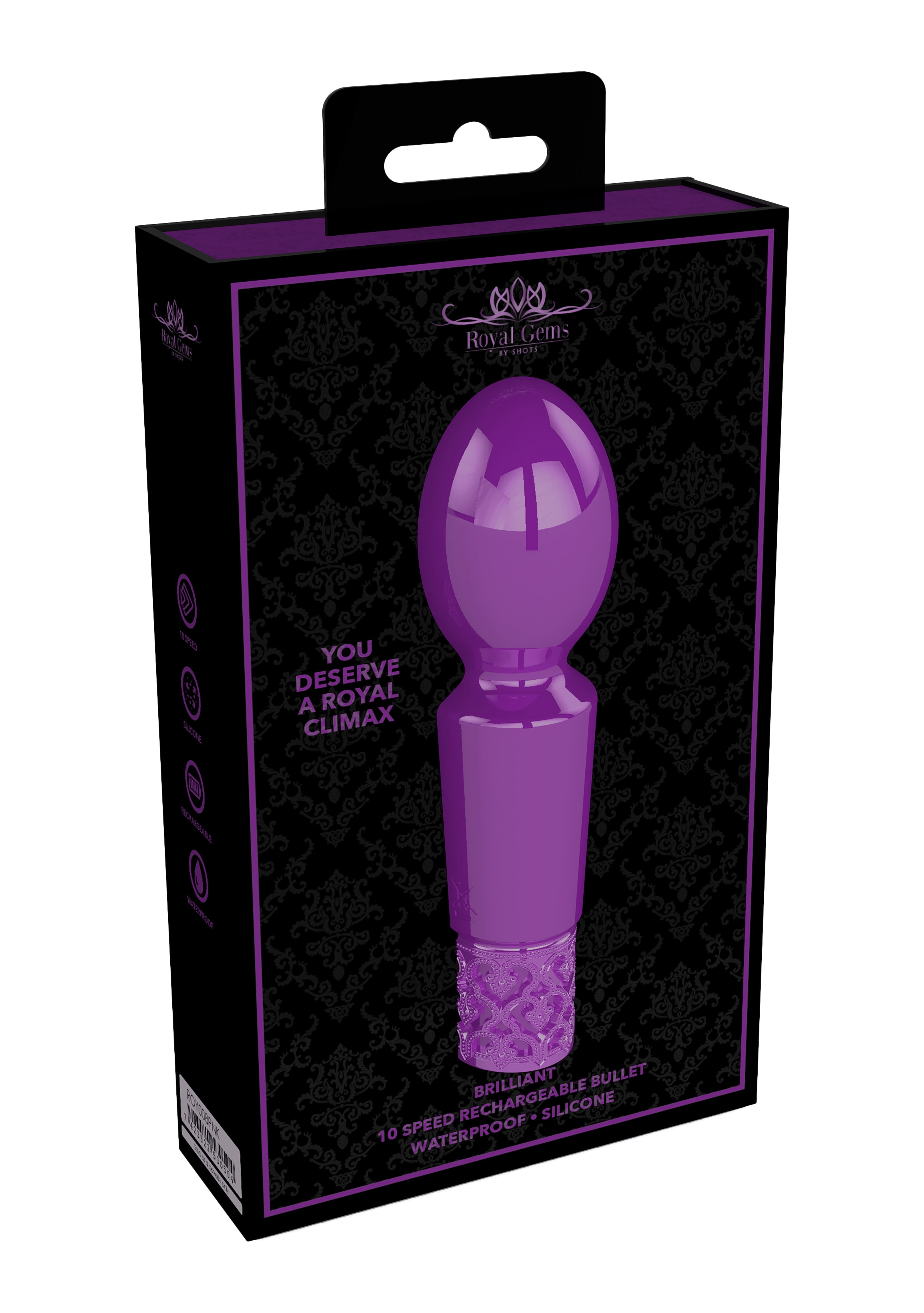 Royal Gems Rechargeable Silicone Bullet - Brilliant - Purple