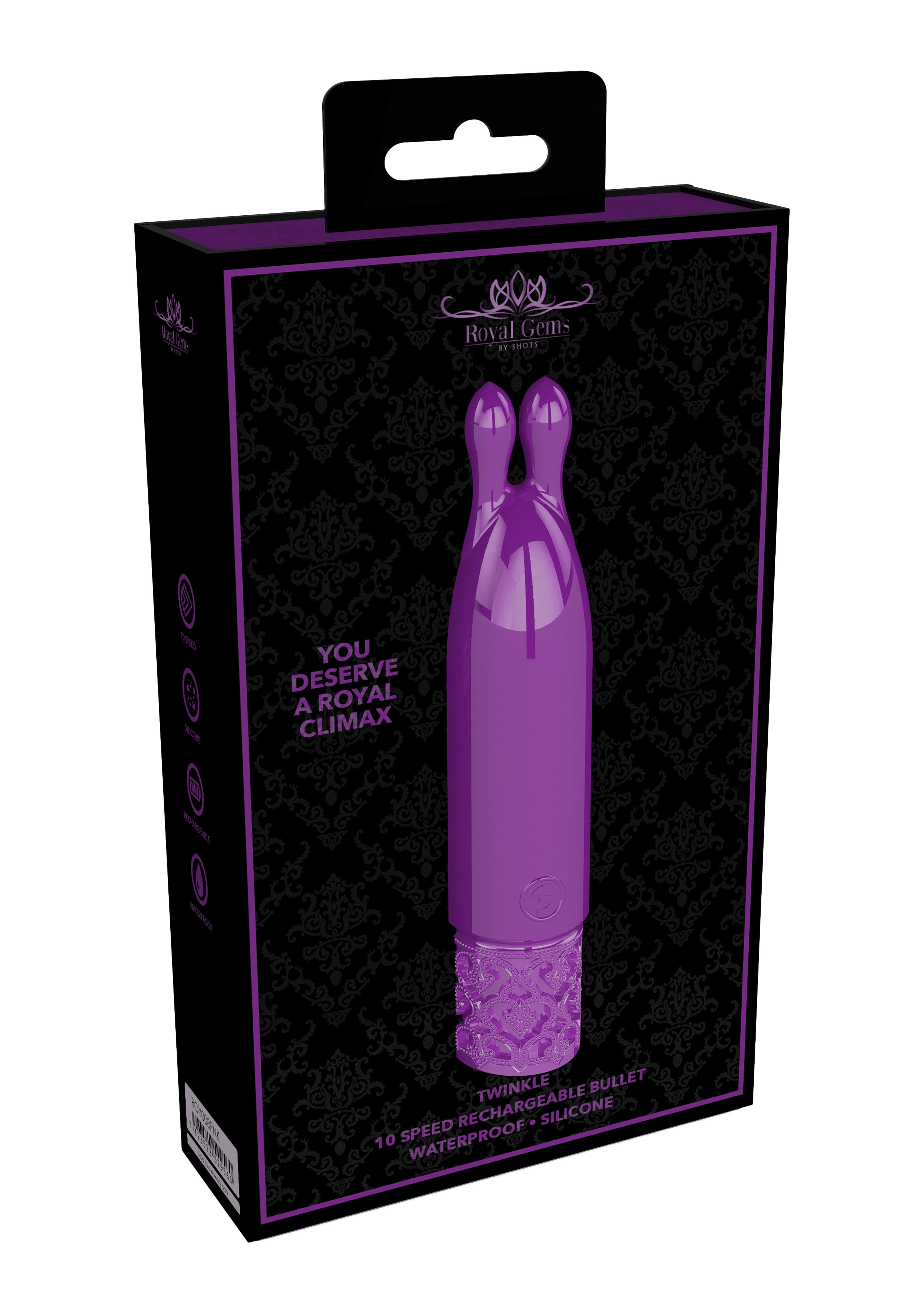 Royal Gems Rechargeable Silicone Bullet - Twinkle - Purple