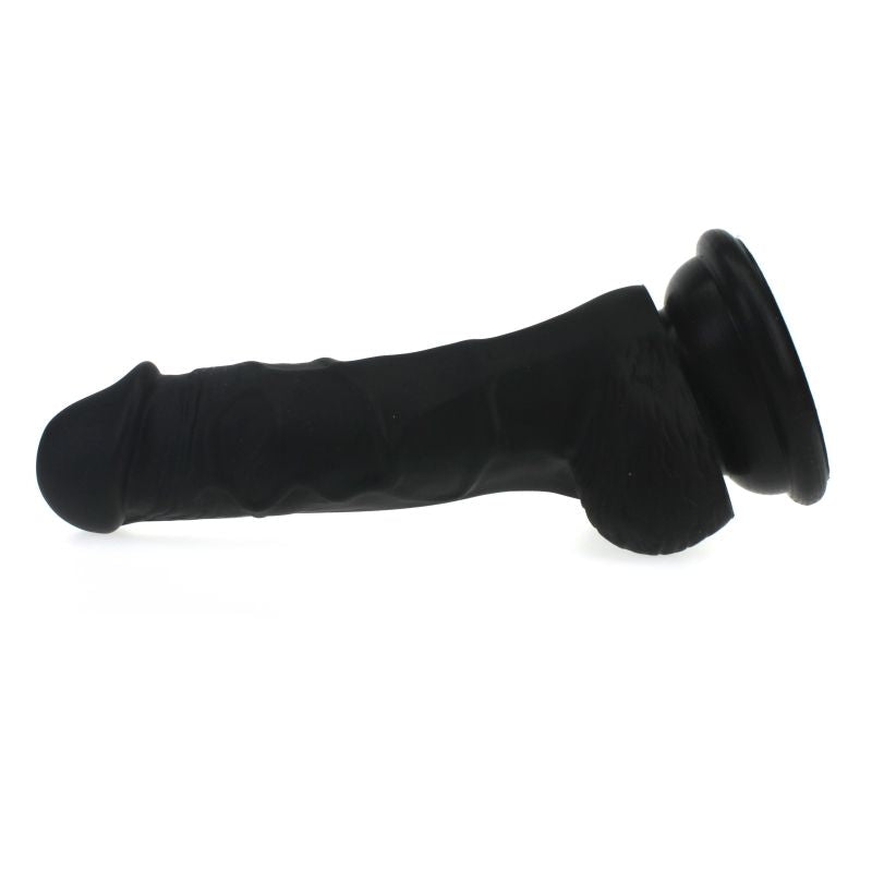 Realistic Dildo Veined Shaft with Balls - Black