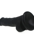 Realistic Dildo Veined Shaft with Balls - Black