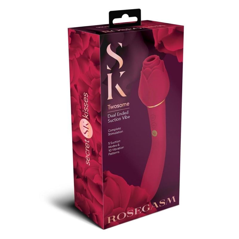 SK Twosome - Dual Ended Suction Vibe - Rosegasm - Red - K. P.