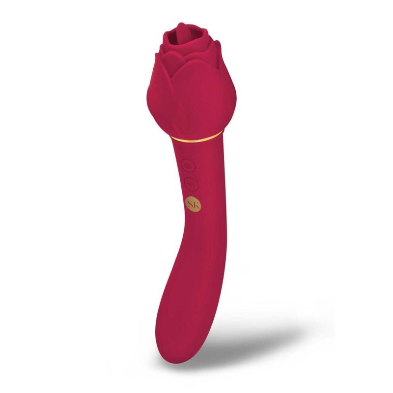 SK Lingo -  Dual Ended Clitoral Vibe - Rosegasm - Red - K. P.