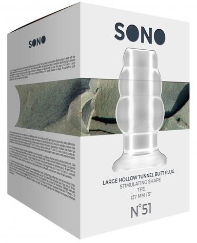 Sono - No 51 Large Hollow Tunnel Butt Plug 5&quot; - Translucent