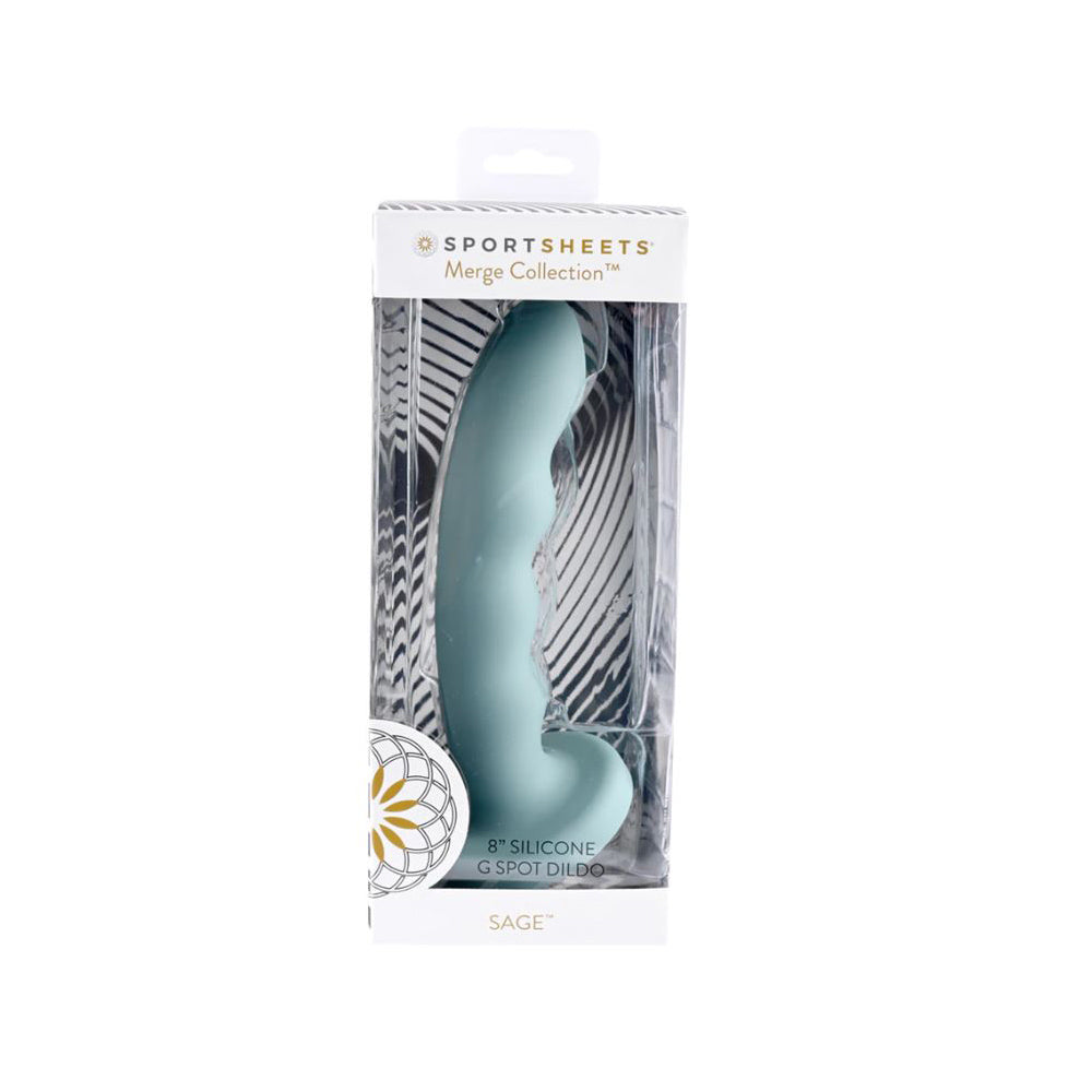 Merge - Sage 8&quot; Suction Cup Silicone Dildo - Blue