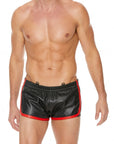 Ouch! UOMO - Versatile Leather Shorts - Black/Red