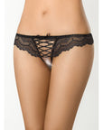 Brazilian Open Crotch Panty - Black - K. P.