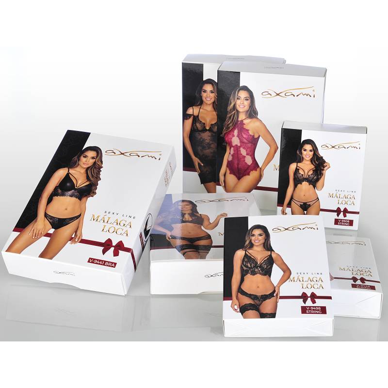 Microfiber and Lace G-String with Studs - Red - K. P.
