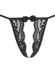 Lace Open Front G-String - Black