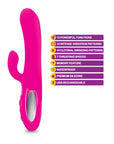 Viben Hypnotic Thrusting Rabbit Vibe w Swinging Clit Stim Hot Pink