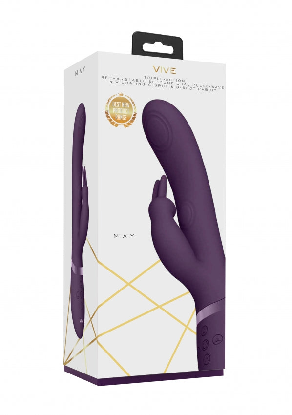 VIVE - Dual Pulse-Wave & Vibrating C-spot & G-Spot Rabbit - May - Purple - K. P.