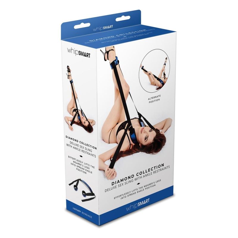 Diamond Deluxe Sex Swing with Ankle Restraints - Blue