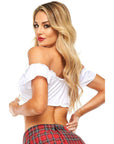 Sexy School Girl Tie Top - White - K. P.