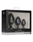 Ouch! - Swirled Butt Plug Set - Black - K. P.