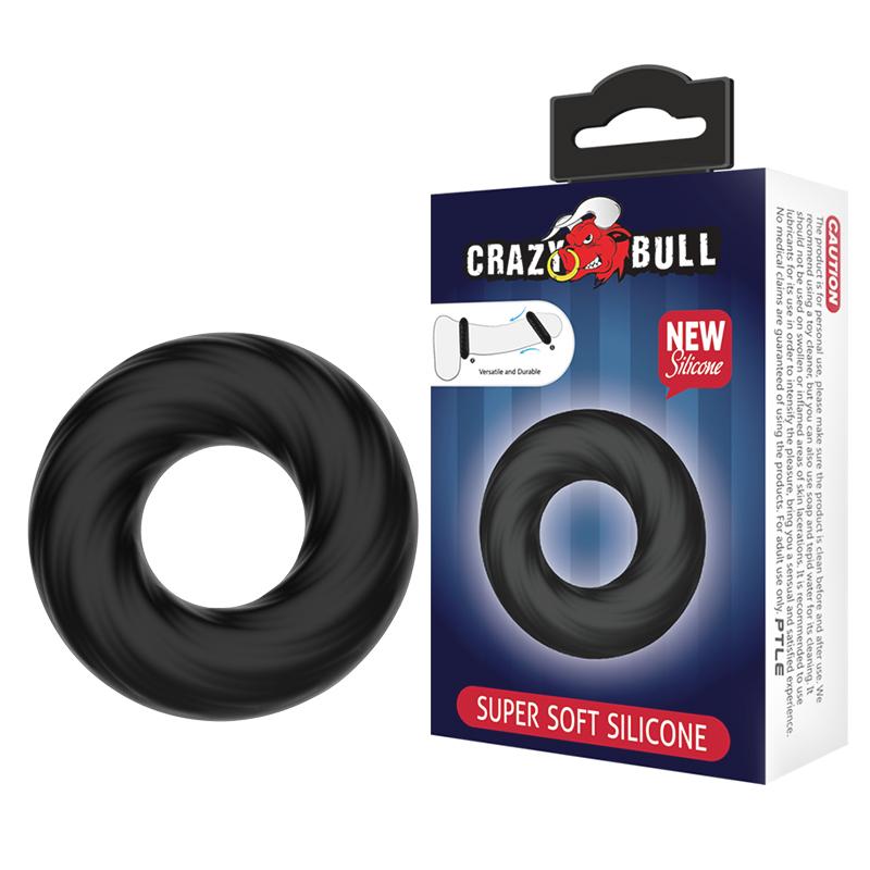 Silicone Cock Ring 19mm - Black - K. P.