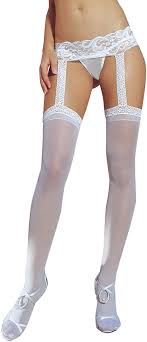 Pantyhose w/ Garters - White - Q - K. P.