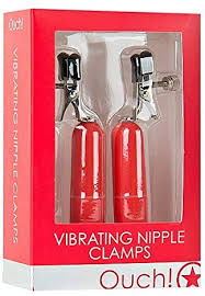 Ouch! - Vibrating Nipple Clamps - Red