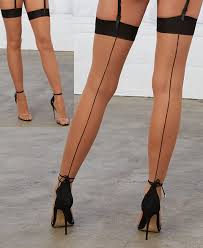 Thigh High's w/ Back Seam - Nude/Black - K. P.