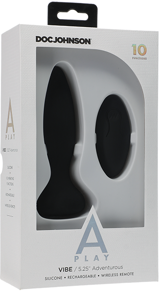 A-Play - Vibe - Adventurous - Rechargeable Silicone Anal Plug With Remote - Black