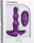 A-Play - BEADED VIBE - Rechargeable Silicone Anal Plug With Remote - Purple