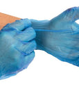 100 X Disposable Vinyl Gloves - Multiple Sizes - Blue
