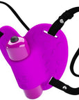 Strap On Clitoral Massager - Heartbeat - Purple