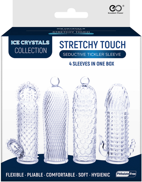 Ice Crystals Collection - Seductive Tickler Sleeve 4 Pack - Clear