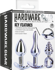 Hardwear Gear - 3 in 1 Metal Butt Plug Kit Set - Silver