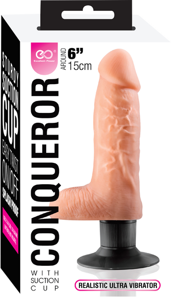 Conqueror - 6&quot; Dildo with Suction Cup - Flesh