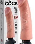 King Cock - 9" Vibrating Cock - Flesh - K. P.