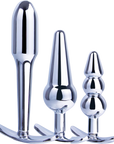 Hardware Gear - 3 in 1 Metal Butt Plug Kit Set - Silver - K. P.