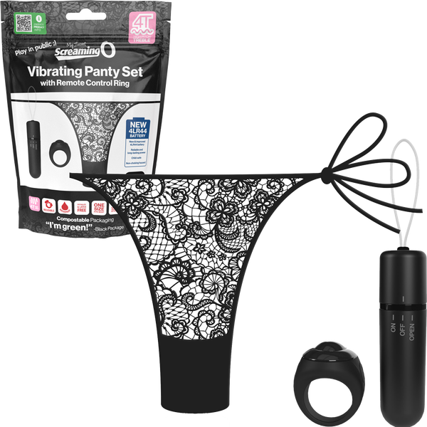 4T High Pitch Treble - Vibrating Panty Set with Remote Control Ring - Multiple Colours