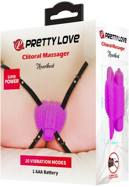 Strap On Clitoral Massager - Heartbeat - Purple