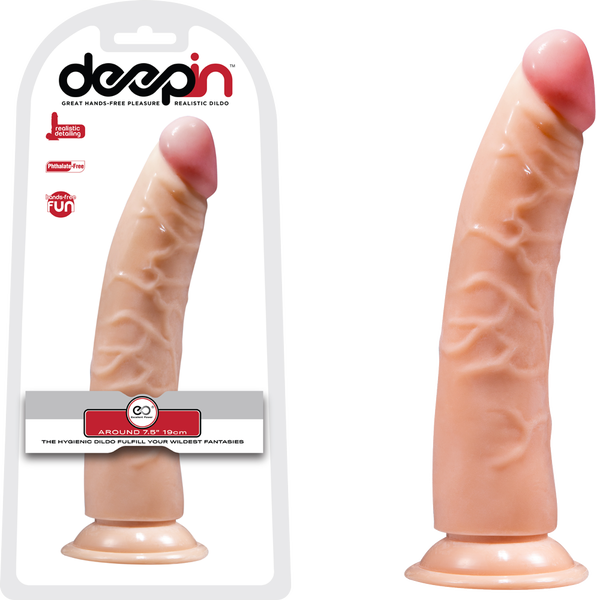 DeepIn - 7.5&quot; Thin Realistic Dong - Flesh