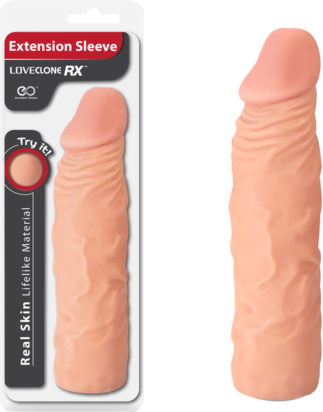 Loveclone RX - 8&quot; Extension Sleeve - Flesh