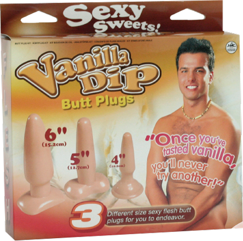Vanilla Dip Butt Plugs - Flesh