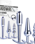 Hardware Gear - 3 in 1 Metal Butt Plug Kit Set - Silver - K. P.