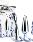 Hardware Gear - 3 in 1 Metal Butt Plug Kit Set - Silver - K. P.