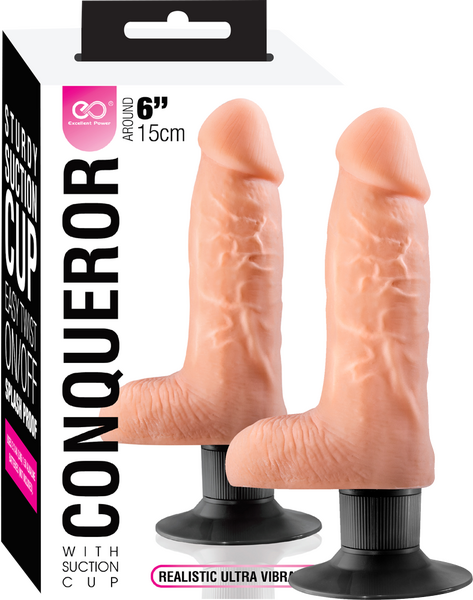 Conqueror - 6&quot; Dildo with Suction Cup - Flesh