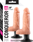 Conqueror - 6" Dildo with Suction Cup - Flesh
